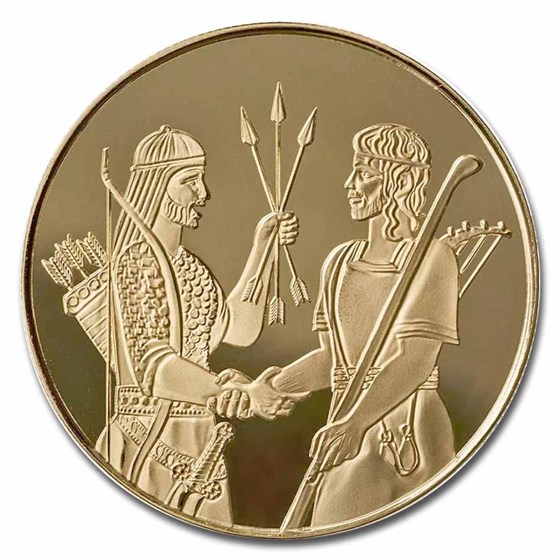 2024 Israel Proof Gold 10 Sheqalim David and Jonathan 2024 Israel Proof Gold 10 Sheqalim David and Jonathan