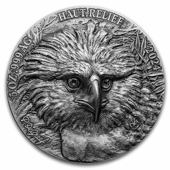 2024 Ivory Coast 5 oz Silver Big Five Asia: Philippine Eagle 2024 Ivory Coast 5 oz Silver Big Five Asia: Philippine Eagle