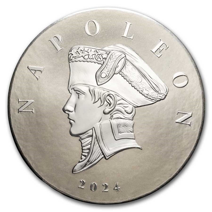 2024 Liberia Silver 100 Dollars Napoleon Prooflike