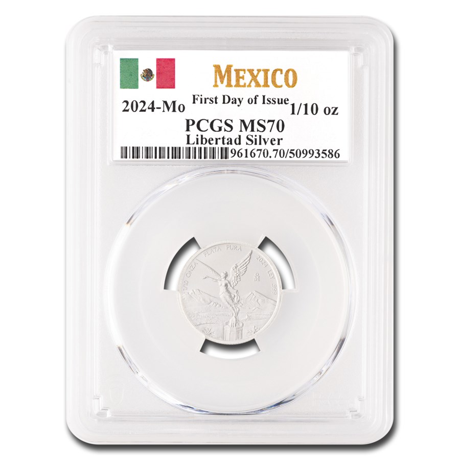 2024 Mexico 1/10 oz Silver Libertad MS-70 PCGS (First Day)