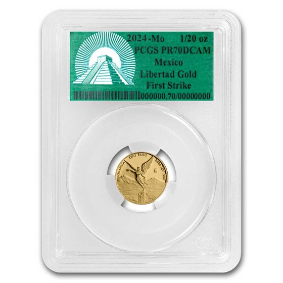2024 Mexico 1/20 oz Pf Gold Libertad PR-70 PCGS (FS, Green Label) 2024 Mexico 1/20 oz Pf Gold Libertad PR-70 PCGS (FS, Green Label)