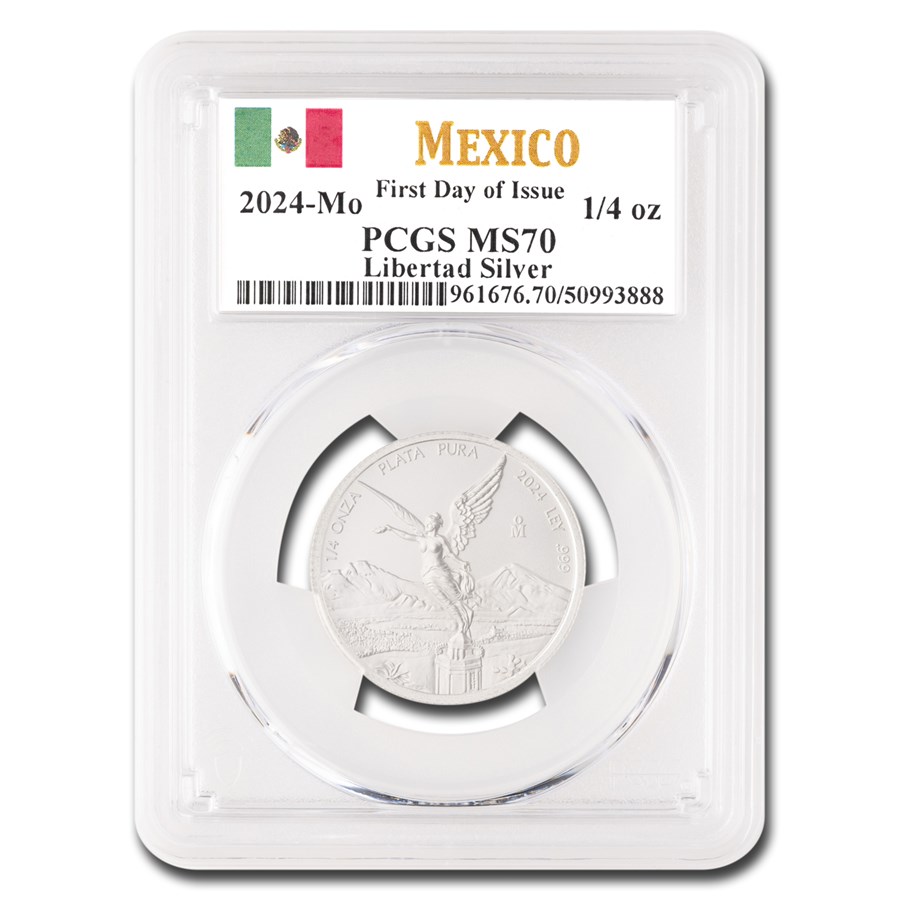 2024 Mexico 1/4 oz Silver Libertad MS-70 PCGS (First Day)
