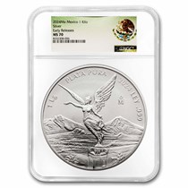 Buy 2024 Mexican 1 kilo Silver Libertad MS-70 NGC (Coat of Arms