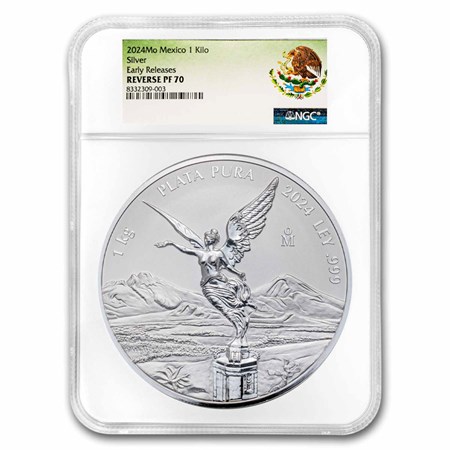 ★最終 Sale❗️リリパット246☆KNIT ONE, PURL ONE Buy 2024 Mexican 1 kilo Silver Libertad PL-70 NGC (Coat of Arms