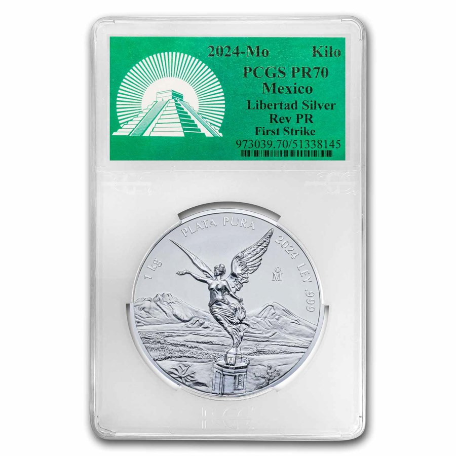 2024 Mexico 1 kilo Silver Libertad PL-70 PCGS (FS, Green Label)