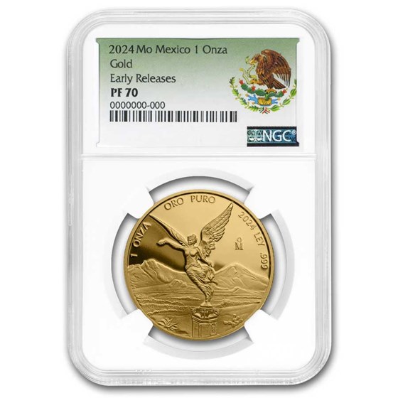 2024 Mexico 1 oz Proof Gold Libertad PF-70 NGC (ER, Coat of Arms) 2024 Mexico 1 oz Proof Gold Libertad PF-70 NGC (ER, Coat of Arms)