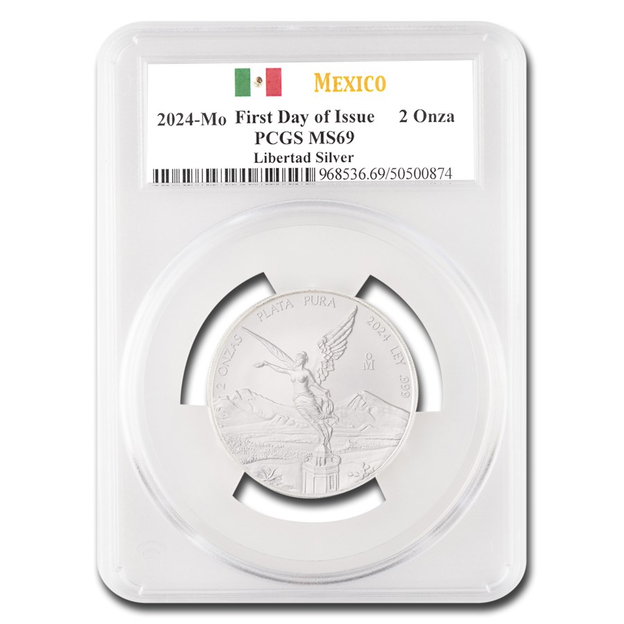 2024 Mexico 2 oz Silver Libertad MS-69 PCGS (First Day Issue)