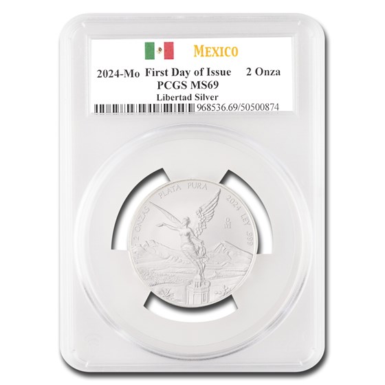 2024 Mexico 2 oz Silver Libertad MS-69 PCGS (First Day Issue) 2024 Mexico 2 oz Silver Libertad MS-69 PCGS (First Day Issue)