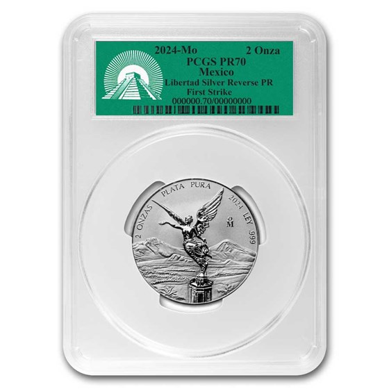2024 Mexico 2 oz Silver Libertad Reverse Proof PR-70 PCGS (FS) 2024 Mexico 2 oz Silver Libertad Reverse Proof PR-70 PCGS (FS)