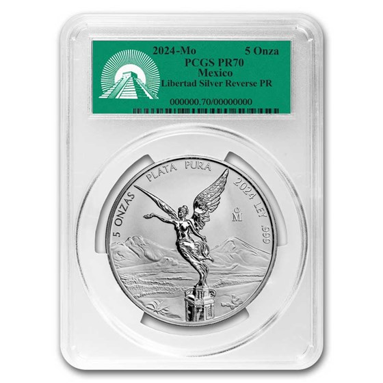 2024 Mexico 5 oz Silver Libertad Reverse Proof PR-70 PCGS (FS) 2024 Mexico 5 oz Silver Libertad Reverse Proof PR-70 PCGS (FS)