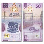 2024 Mexico BoM 100th Anniversary 50 Pesos Banknote Unc