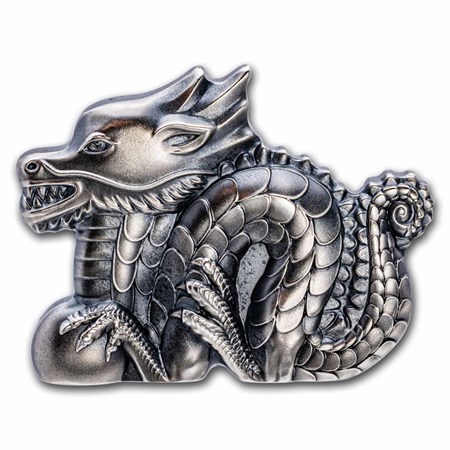 Buy 2024 MON 1 oz Silver Lunar Great Dragon Shaped Coin Antiq | APMEX