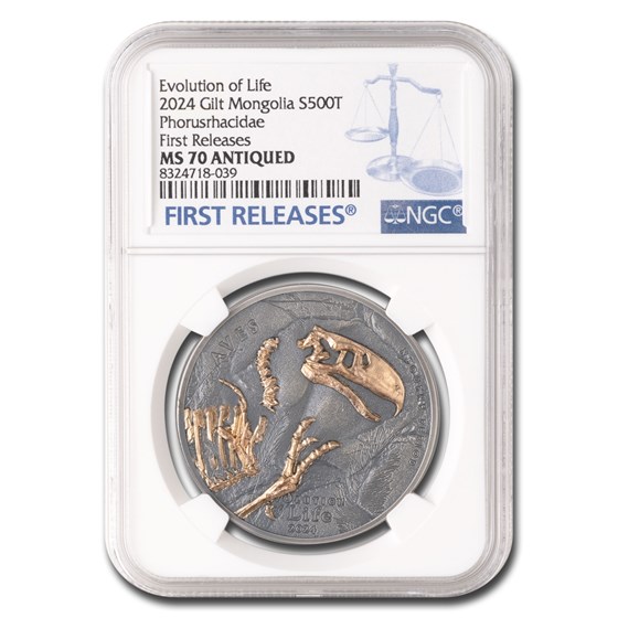 2024 Mongolia 1 oz Silver Evolution of Life Aves MS-70 NGC (FR) 2024 Mongolia 1 oz Silver Evolution of Life Aves MS-70 NGC (FR)