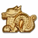 2024 Mongolia 1 oz Silver Gilded Lunar Great Dragon Shaped Coin