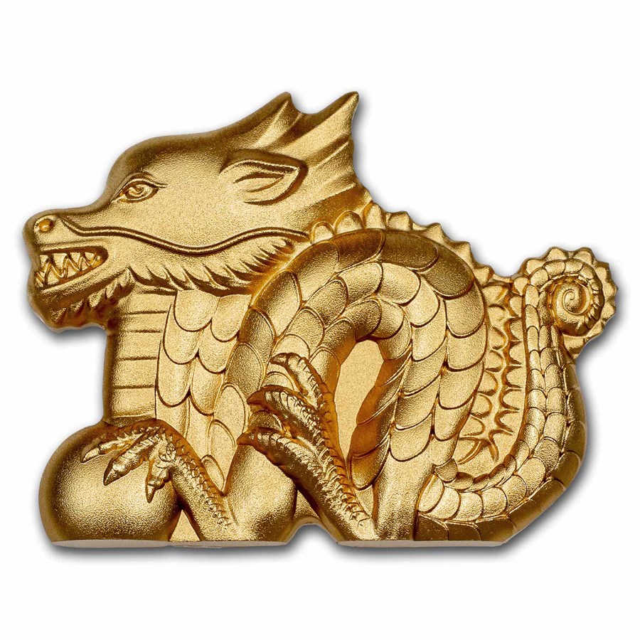 Buy 2024 Mongolia 1 oz Silver Gilded Lunar Great Dragon Shaped Coin | APMEX