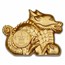2024 Mongolia 1 oz Silver Gilded Lunar Great Dragon Shaped Coin