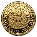 2024 Netherlands Gold Proof Ship Shilling (w/ Acrylic Box)