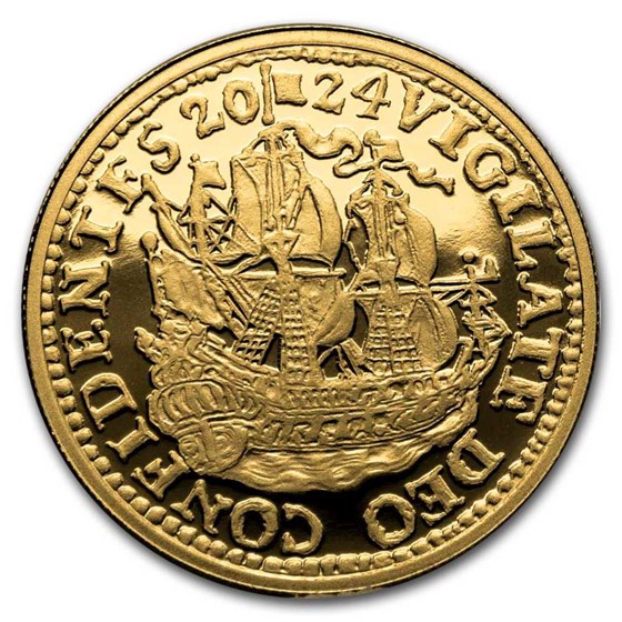 2024 Netherlands Gold Proof Ship Shilling (w/ Acrylic Box) 2024 Netherlands Gold Proof Ship Shilling (w/ Acrylic Box)