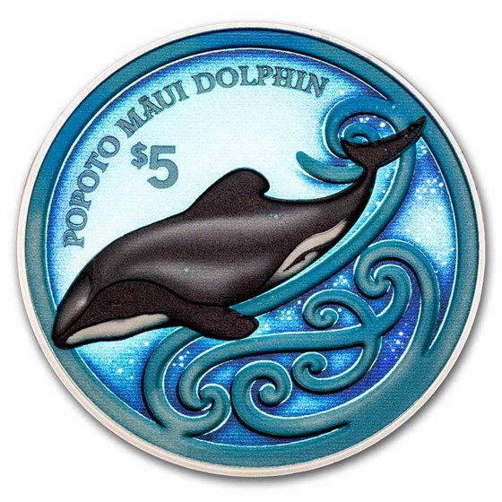 2024 New Zealand 2 oz Silver Proof Popoto Maui Dolphin 2024 New Zealand 2 oz Silver Proof Popoto Maui Dolphin