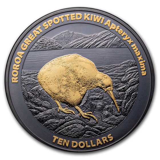 2024 New Zealand 5 oz Silver Black Proof Roroa Kiwi 2024 New Zealand 5 oz Silver Black Proof Roroa Kiwi