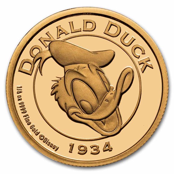 2024 Niue 1/4 oz Proof Gold $25 Donald Duck 90th Anniversary 2024 Niue 1/4 oz Proof Gold $25 Donald Duck 90th Anniversary