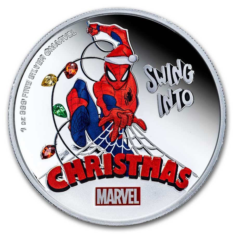 2024 Niue 1 oz Ag $2 Marvel Season's Greetings Ornament Proof