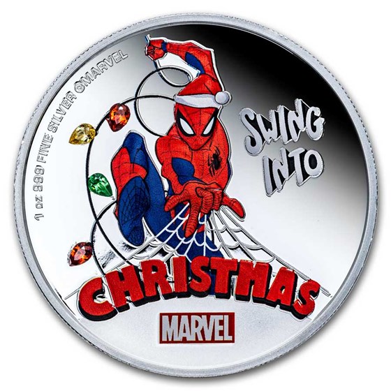 2024 Niue 1 oz Ag $2 Marvel Season's Greetings Ornament Proof 2024 Niue 1 oz Ag $2 Marvel Season's Greetings Ornament Proof