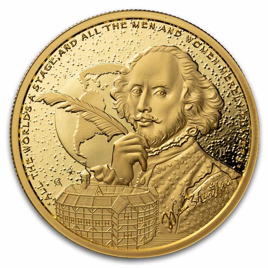 2024 Niue 1 oz Gold Shakespeare BU (Coin only)
