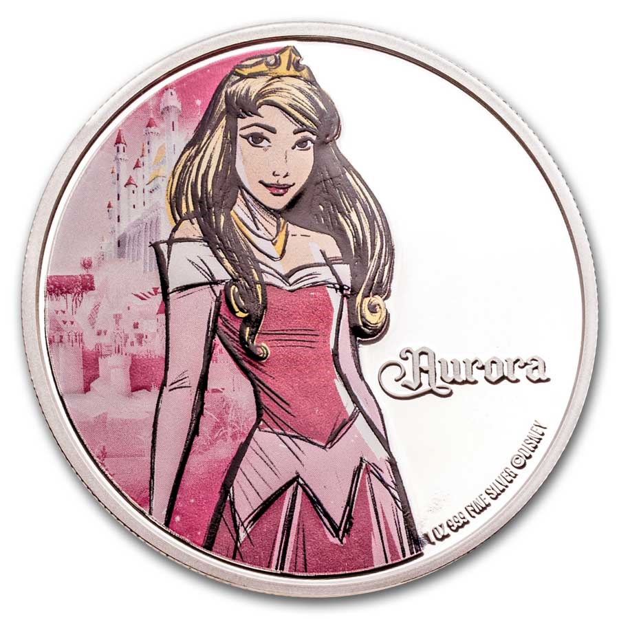 2024 Niue 1 oz Silver $2 Disney Aurora in Special Jewelry Box