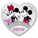 2024 Niue 1 oz Silver $2 Disney Heart-Shaped Love Mickey & Minnie