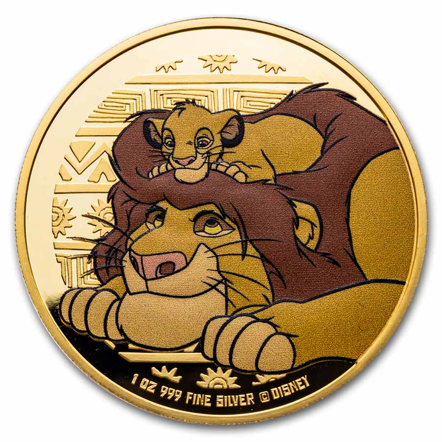 2024 Niue 1 oz Silver $2 Disney Lion King 30th Mufasa & Simba