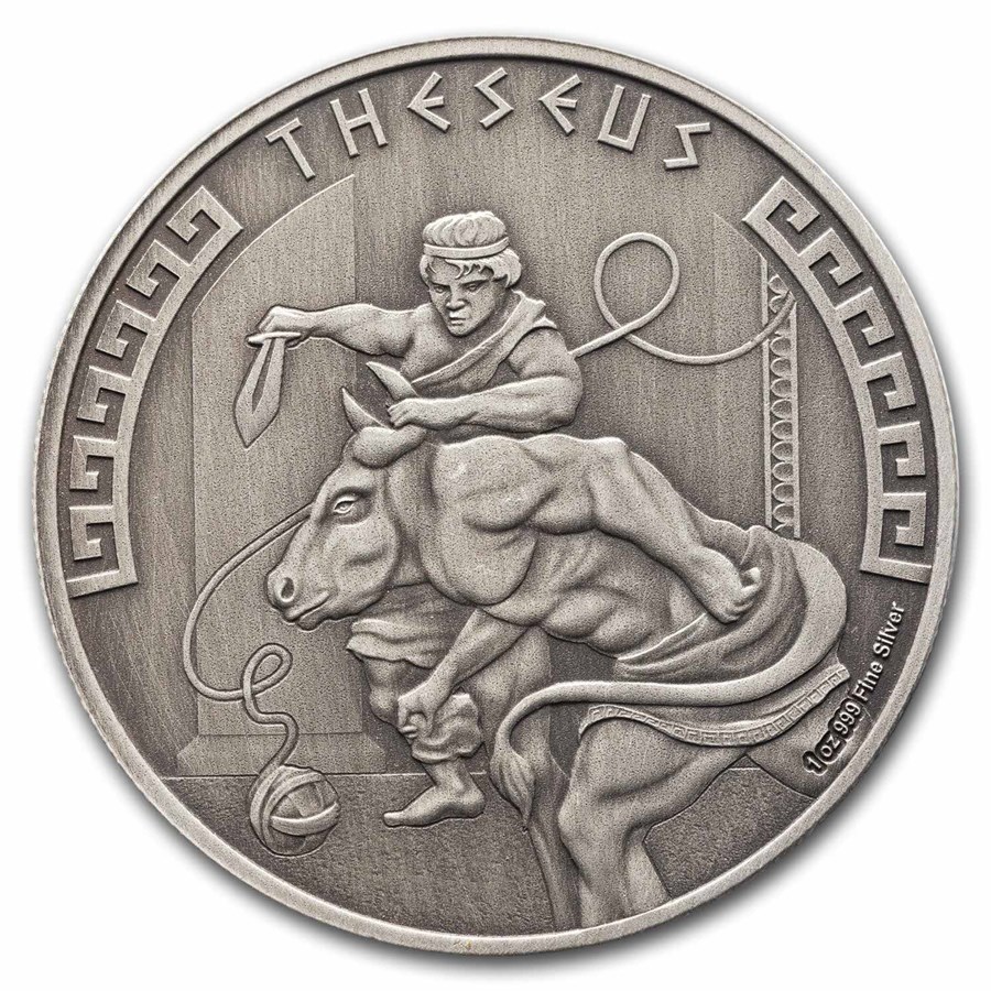 2024 Niue 1 oz Silver Antique Greek Mythology: Theseus (COA #5)