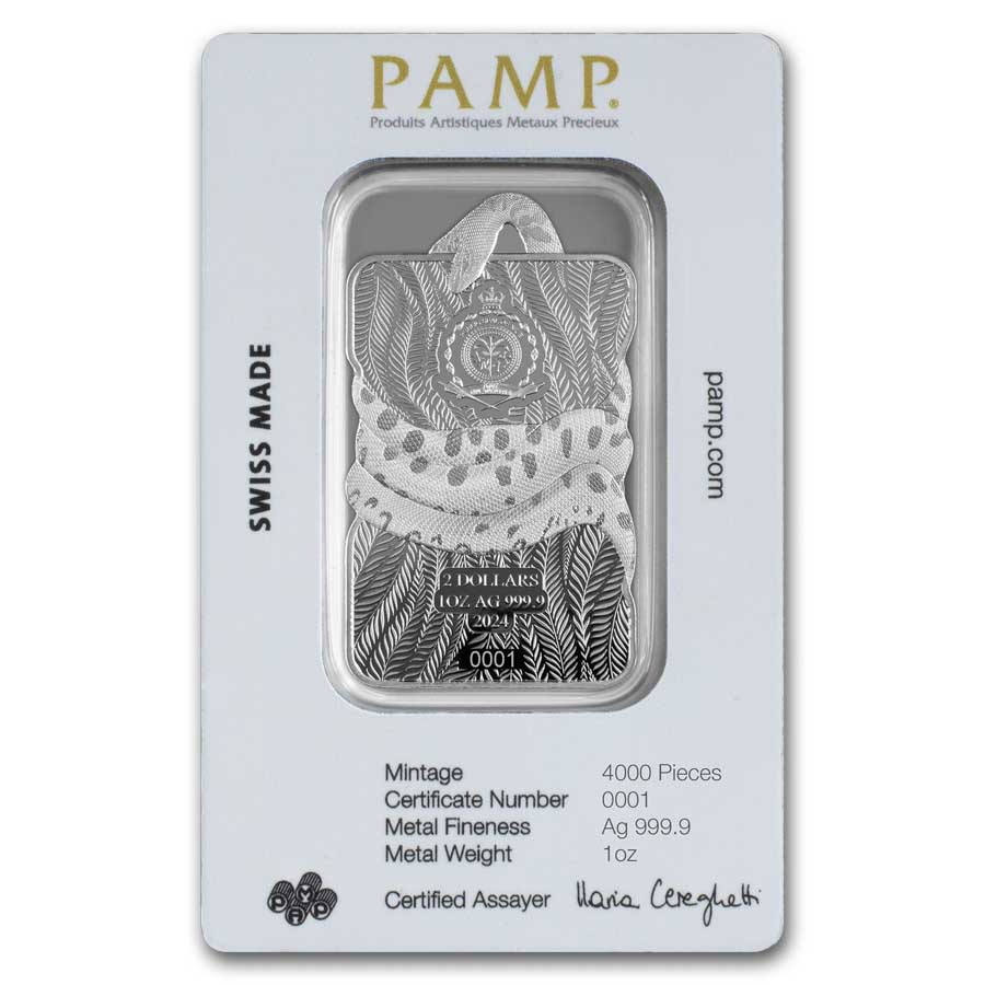 2024 Niue 1 oz Silver Nature's Grip Green Anaconda $2 Bar-Assay | eBay