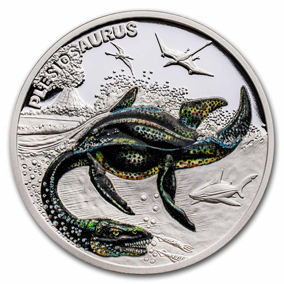 2024 Niue 1 oz Silver Prehistoric World: Plesiosaurus