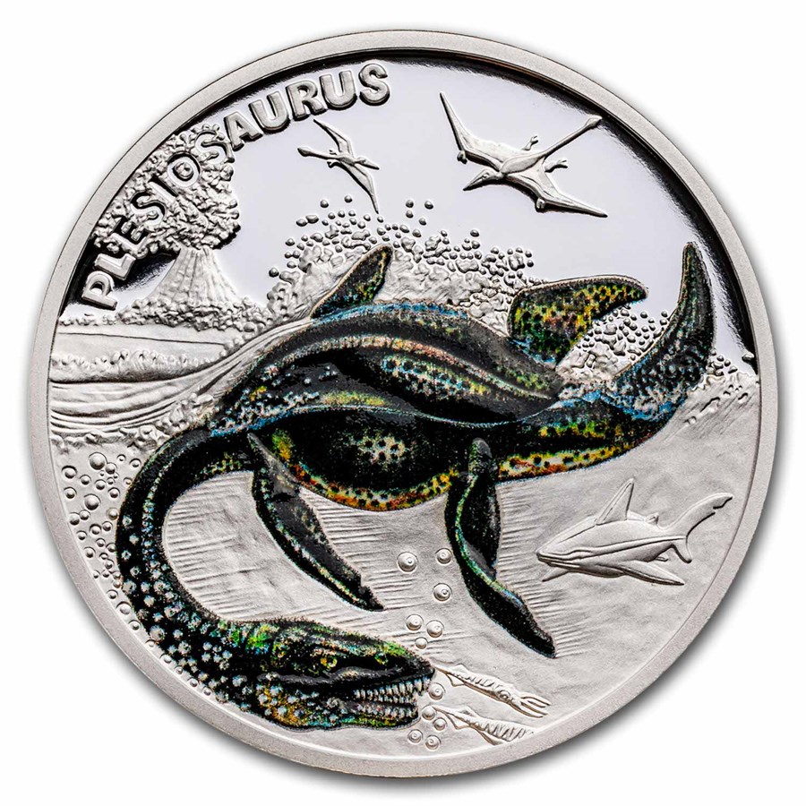 2024 Niue 1 oz Silver Prehistoric World: Plesiosaurus