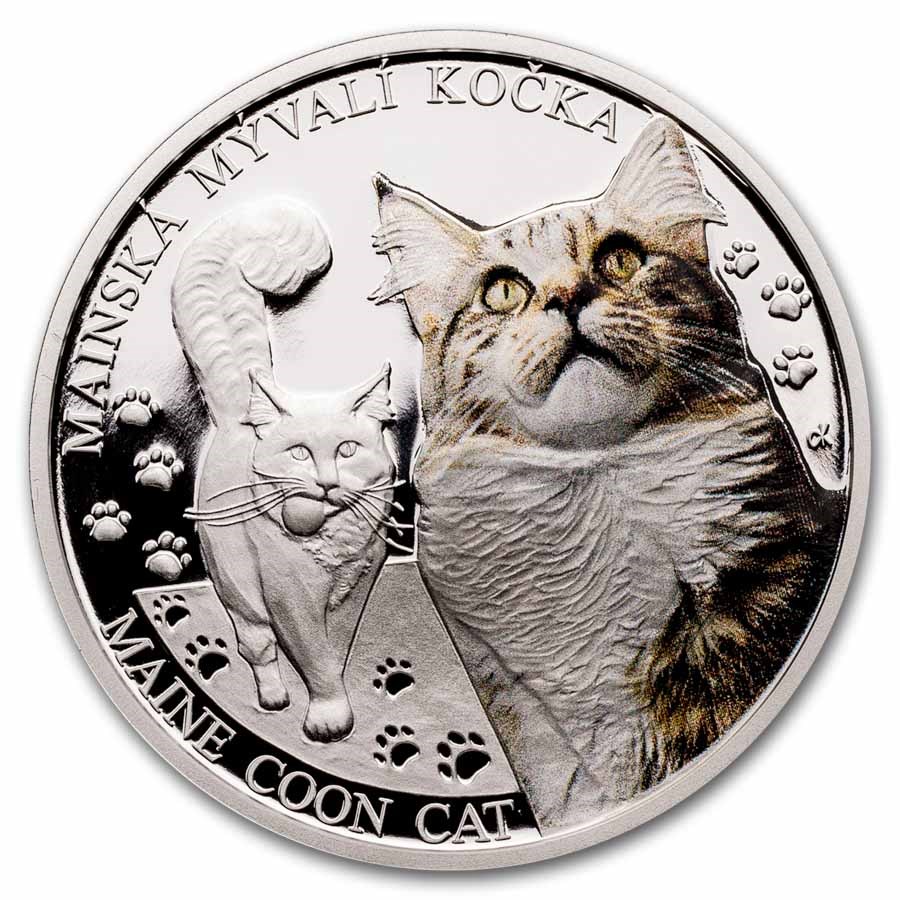 2024 Niue 1 oz Silver Proof Cat Breeds: Maine Coon