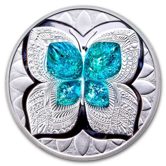 2024 Niue 1 oz Silver Proof Crystal Coin: Butterfly 2024 Niue 1 oz Silver Proof Crystal Coin: Butterfly