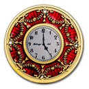 2024 Niue 1 oz Silver Proof Fabergé Red Table Clock (Box & COA)