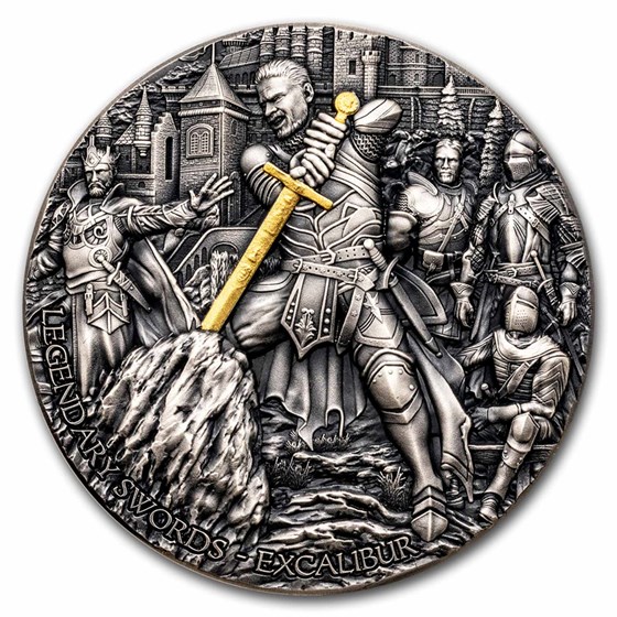2024 Niue 2 oz Silver Antique Legendary Swords: Excalibur 2024 Niue 2 oz Silver Antique Legendary Swords: Excalibur