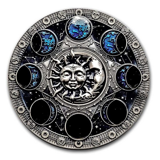 2024 Niue 2 oz Silver Antique Lunar Calendar (with Box & COA)