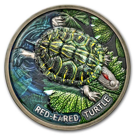 2024 Niue 2 oz Silver Antique Red-Eared Turtle (with Box & COA) 2024 Niue 2 oz Silver Antique Red-Eared Turtle (with Box & COA)