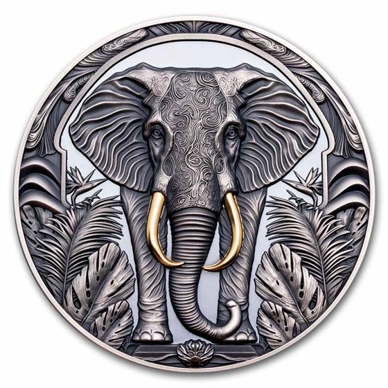 2024 Niue 2 oz Silver Antique Save the Powers; Elephant 2024 Niue 2 oz Silver Antique Save the Powers; Elephant