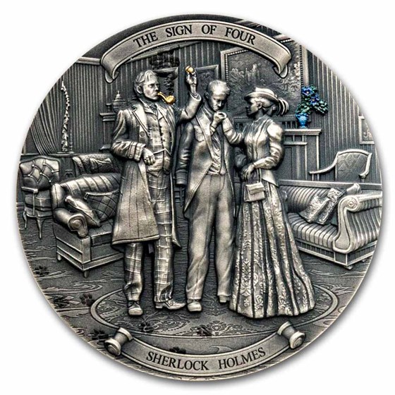 2024 Niue 2 oz Silver Antique Sherlock Holmes: The Sign of Four 2024 Niue 2 oz Silver Antique Sherlock Holmes: The Sign of Four