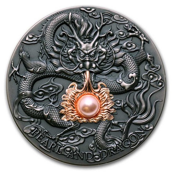 2024 Niue 2 oz Silver Divine Pearls: Pink Pearl and Dragon 2024 Niue 2 oz Silver Divine Pearls: Pink Pearl and Dragon