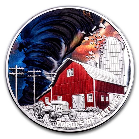 2024 Niue 2 oz Silver Proof Forces of Nature; Tornado