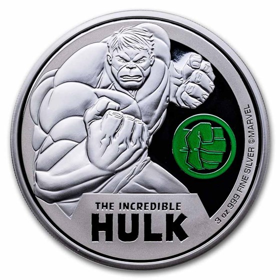 2024 Niue 3 oz Silver $10 Marvel: Incredible Hulk 2024 Niue 3 oz Silver $10 Marvel: Incredible Hulk