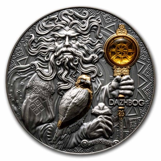 2024 Niue 3 oz Silver Antique Divine Faces of the Sun; Dazhbog 2024 Niue 3 oz Silver Antique Divine Faces of the Sun; Dazhbog