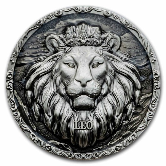 2024 Niue 5 oz Silver Antique Zodiac: Leo (with Box and COA) 2024 Niue 5 oz Silver Antique Zodiac: Leo (with Box and COA)