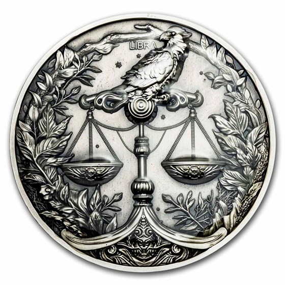 2024 Niue 5 oz Silver Antique Zodiac: Libra (with Box and COA) 2024 Niue 5 oz Silver Antique Zodiac: Libra (with Box and COA)