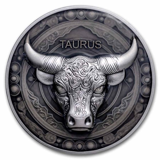 2024 Niue 5 oz Silver Antique Zodiac: Taurus (with Box and COA) 2024 Niue 5 oz Silver Antique Zodiac: Taurus (with Box and COA)